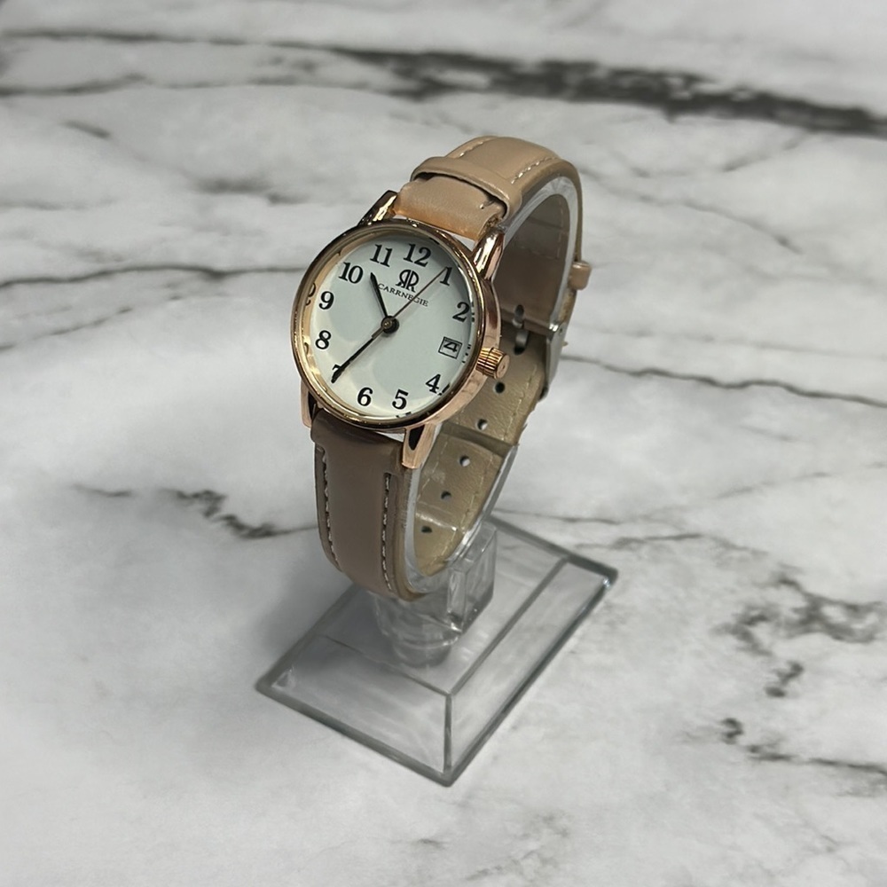 Vintage Carrnegie Women’s Wristwatch Tan/Rose Gold